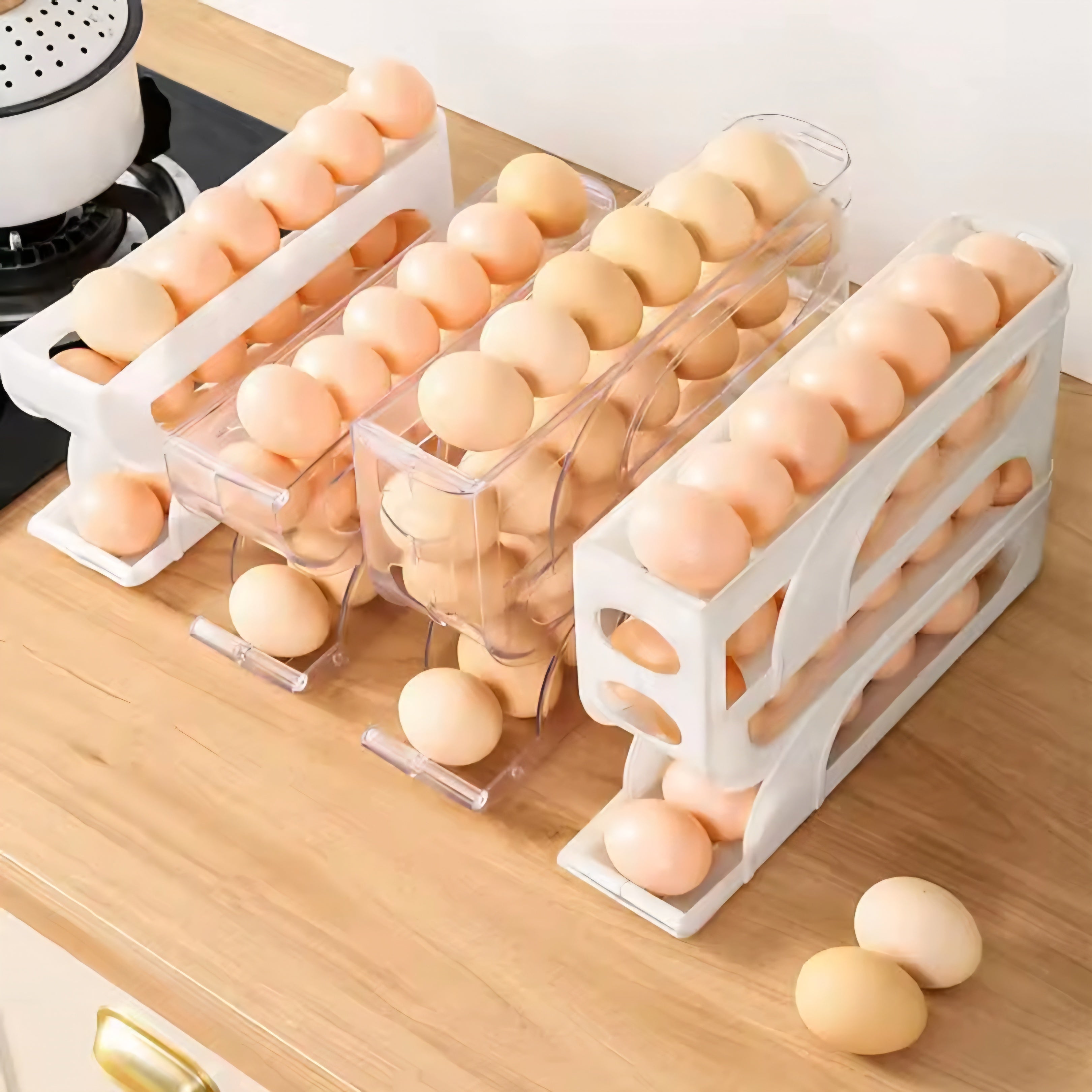 Adiós al caos! El dispensador de huevos con rodadura automática