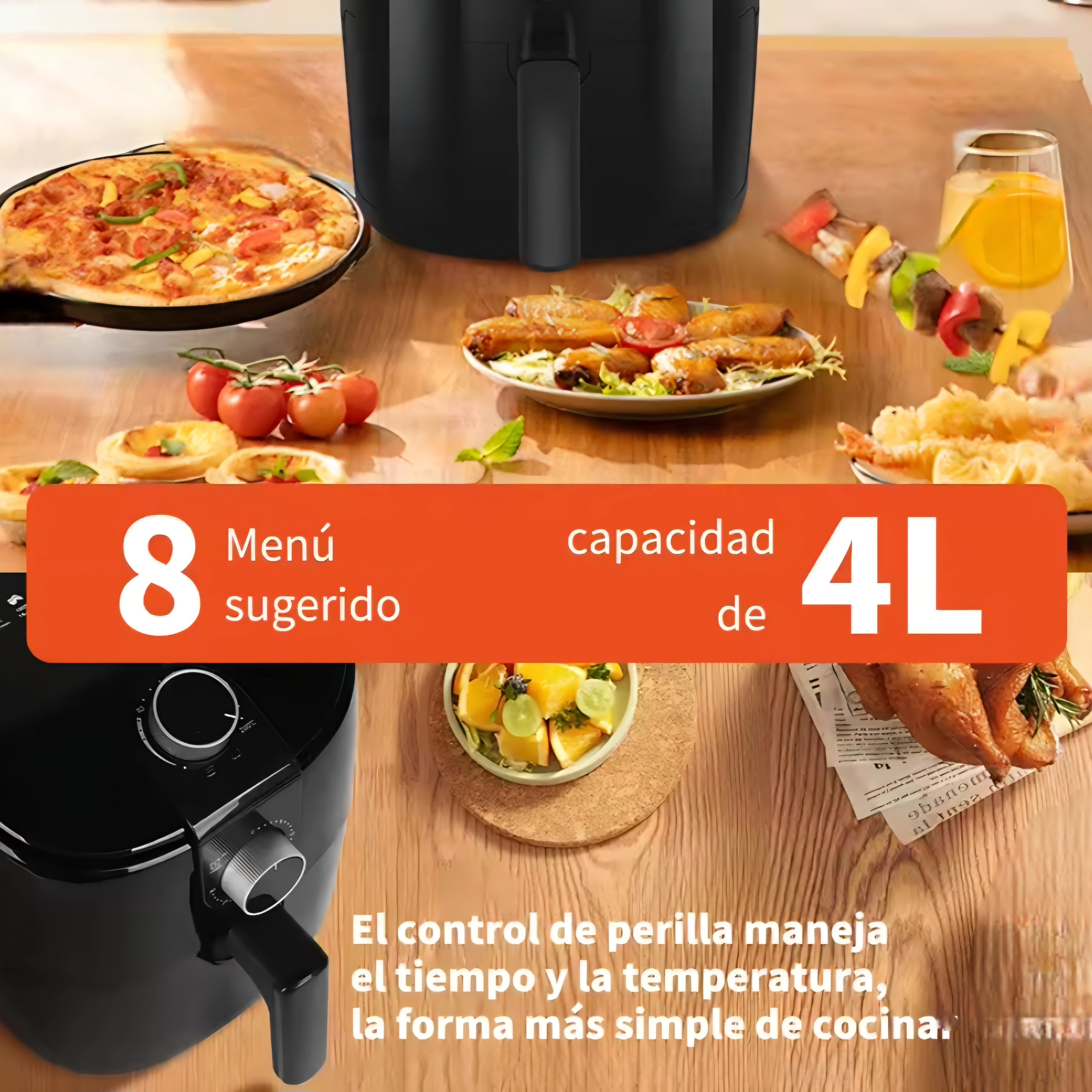 Freidora Dream Fryer de 4 litros: Saludable, deliciosa y 8 comidas profesionales con solo pulsar un botón