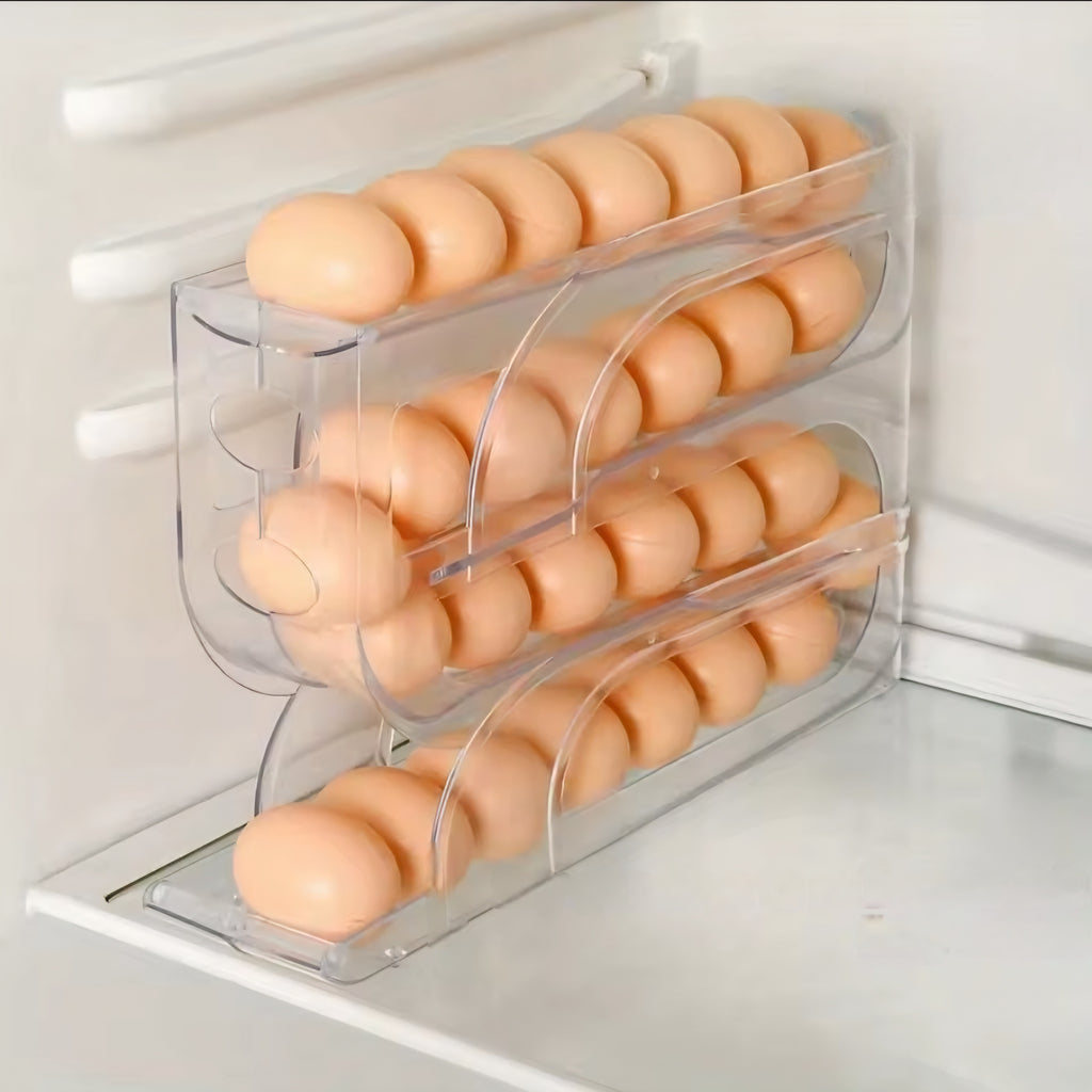 Adiós al caos! El dispensador de huevos con rodadura automática