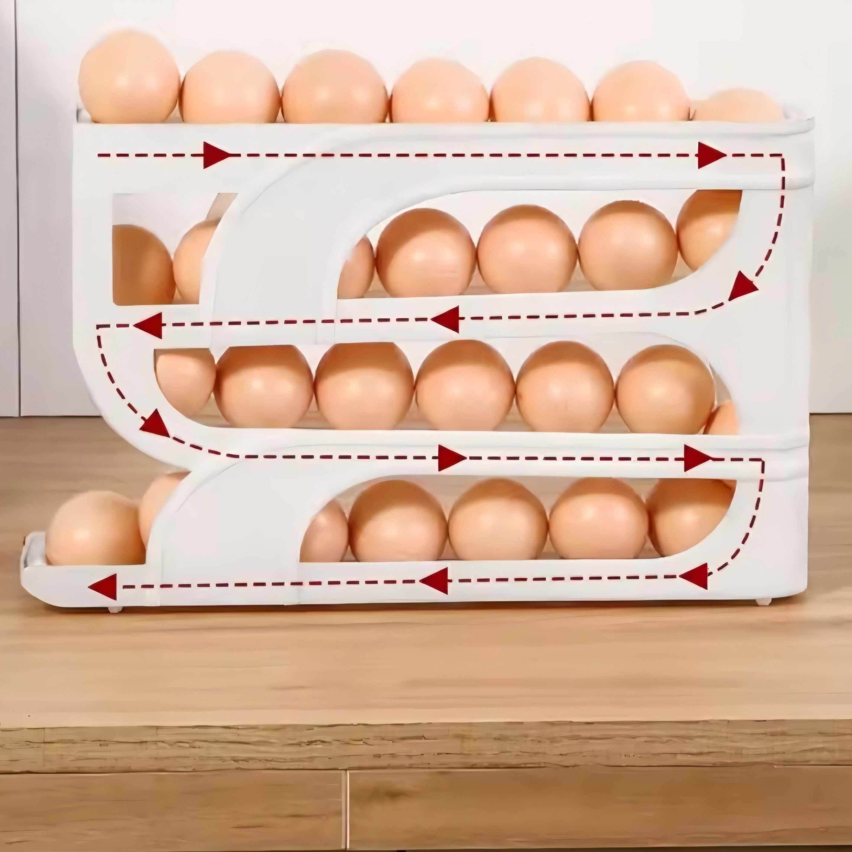 Adiós al caos! El dispensador de huevos con rodadura automática