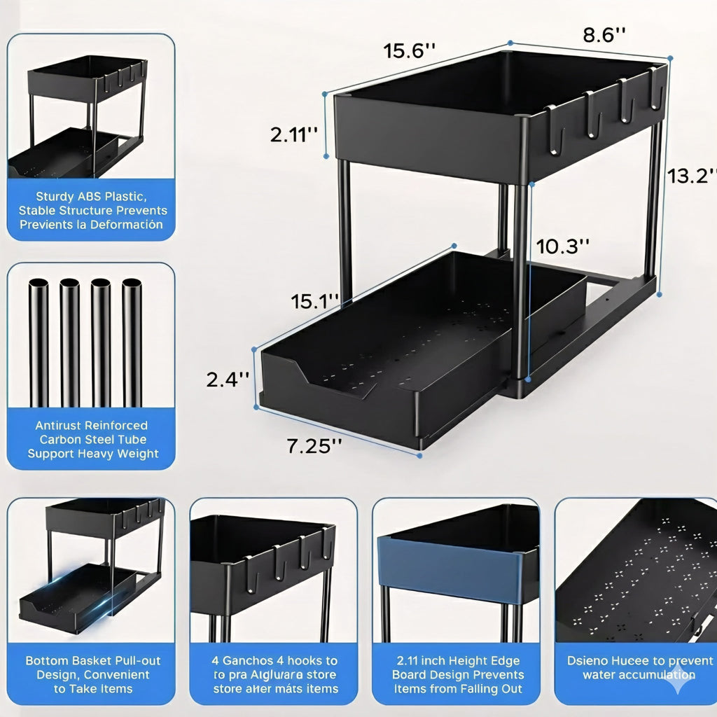 La Solución de Organización Inteligente: Estante Deslizante (Slider) de Niveles Múltiples – ¡Adiós al Desorden en la Cocina y el Baño! - MID SHOOPLa Solución de Organización Inteligente: Estante Deslizante (Slider) de Niveles Múltiples – ¡Adiós al Desorden en la Cocina y el Baño!MID SHOOPMID SHOOP