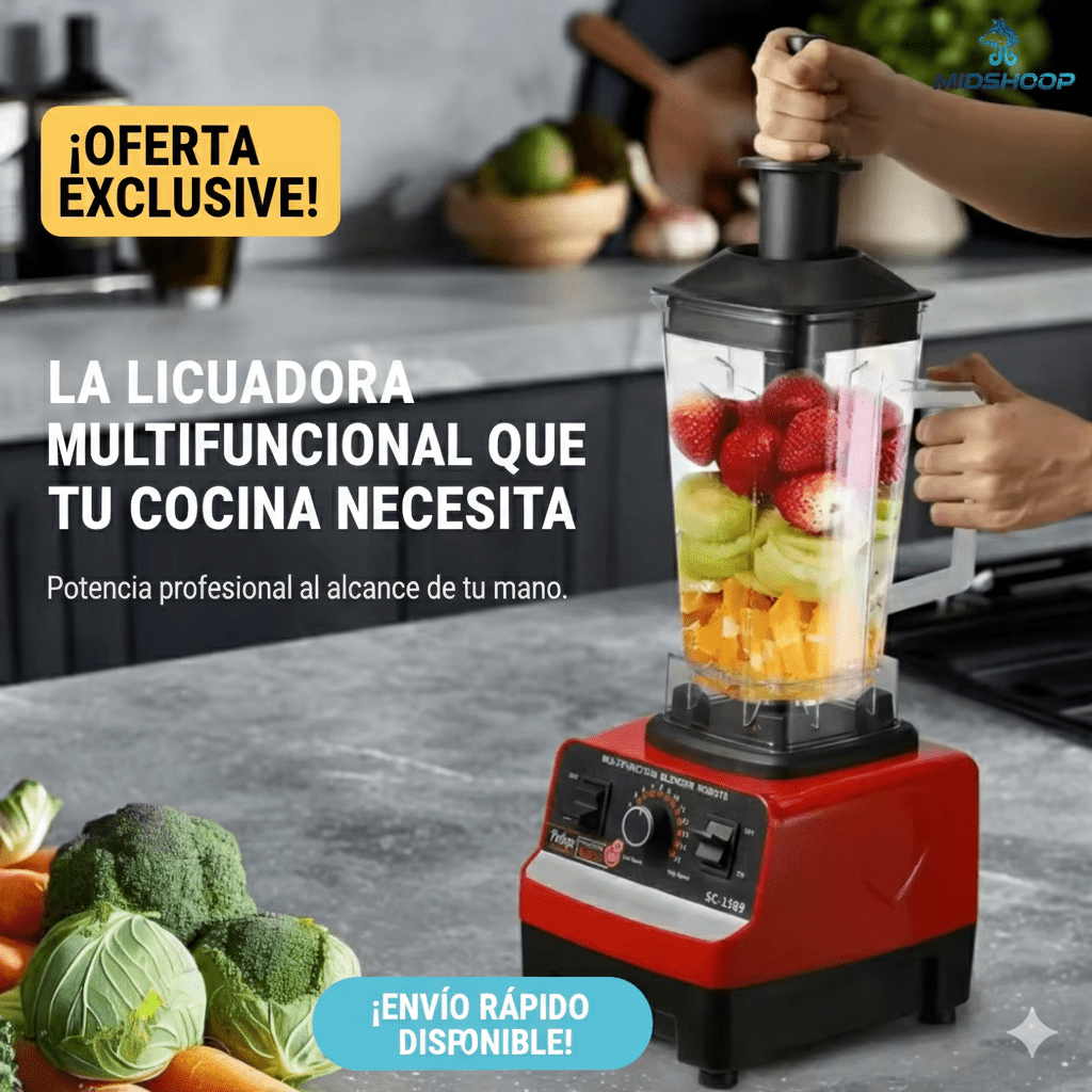 OFERTA EXCLUSIVA! Licuadora Profesional Silver Crest SC - 1589: 4500W de Potencia Multifunción para Smoothies, Salsas y Más - MID SHOOPOFERTA EXCLUSIVA! Licuadora Profesional Silver Crest SC - 1589: 4500W de Potencia Multifunción para Smoothies, Salsas y MásMID SHOOPMID SHOOP