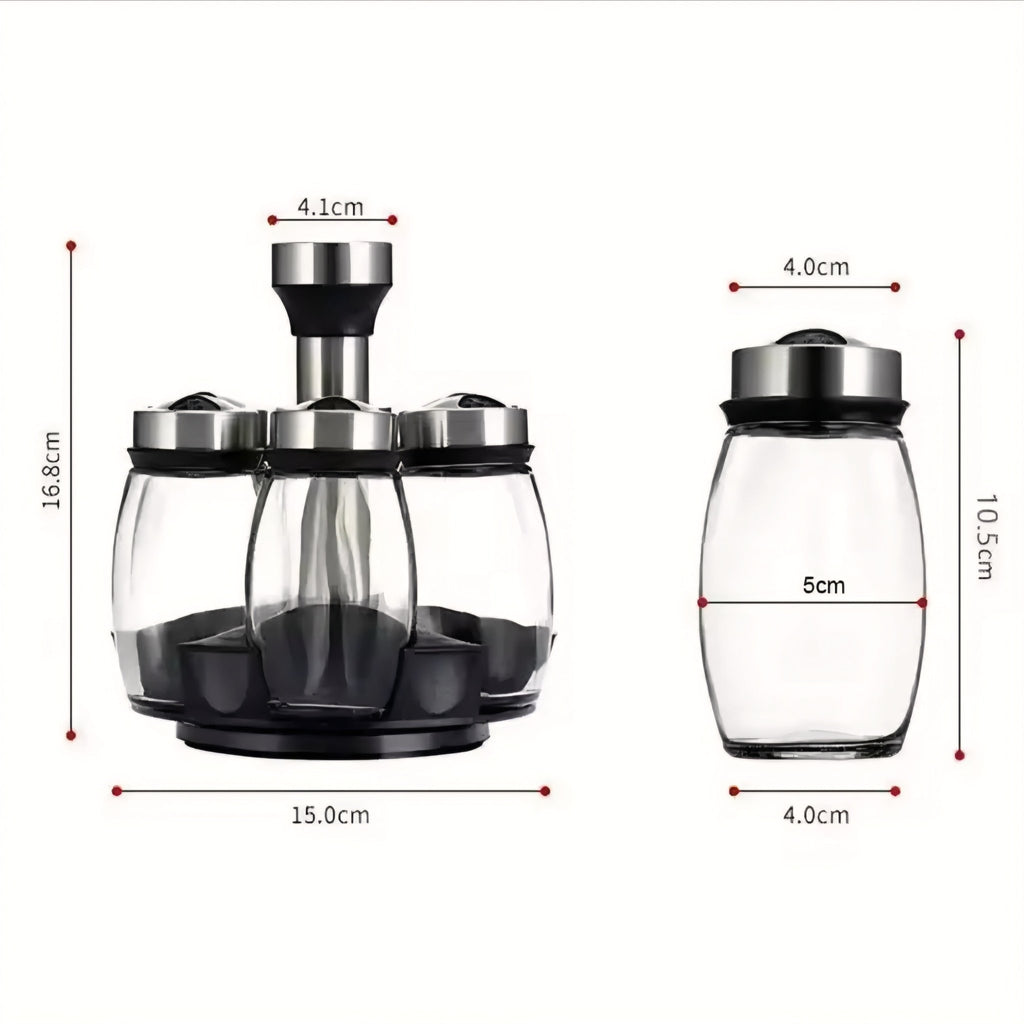 Revoluciona tu Cocina! Especiero Giratorio 360° con 6 Tarros de Cristal: Organización y Sabor al Alcance de tu Mano - MID SHOOPRevoluciona tu Cocina! Especiero Giratorio 360° con 6 Tarros de Cristal: Organización y Sabor al Alcance de tu ManoMID SHOOPMID SHOOP